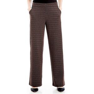 NWT Max Studio London Brown Mid Rise Wide Leg Full Pants Size XS